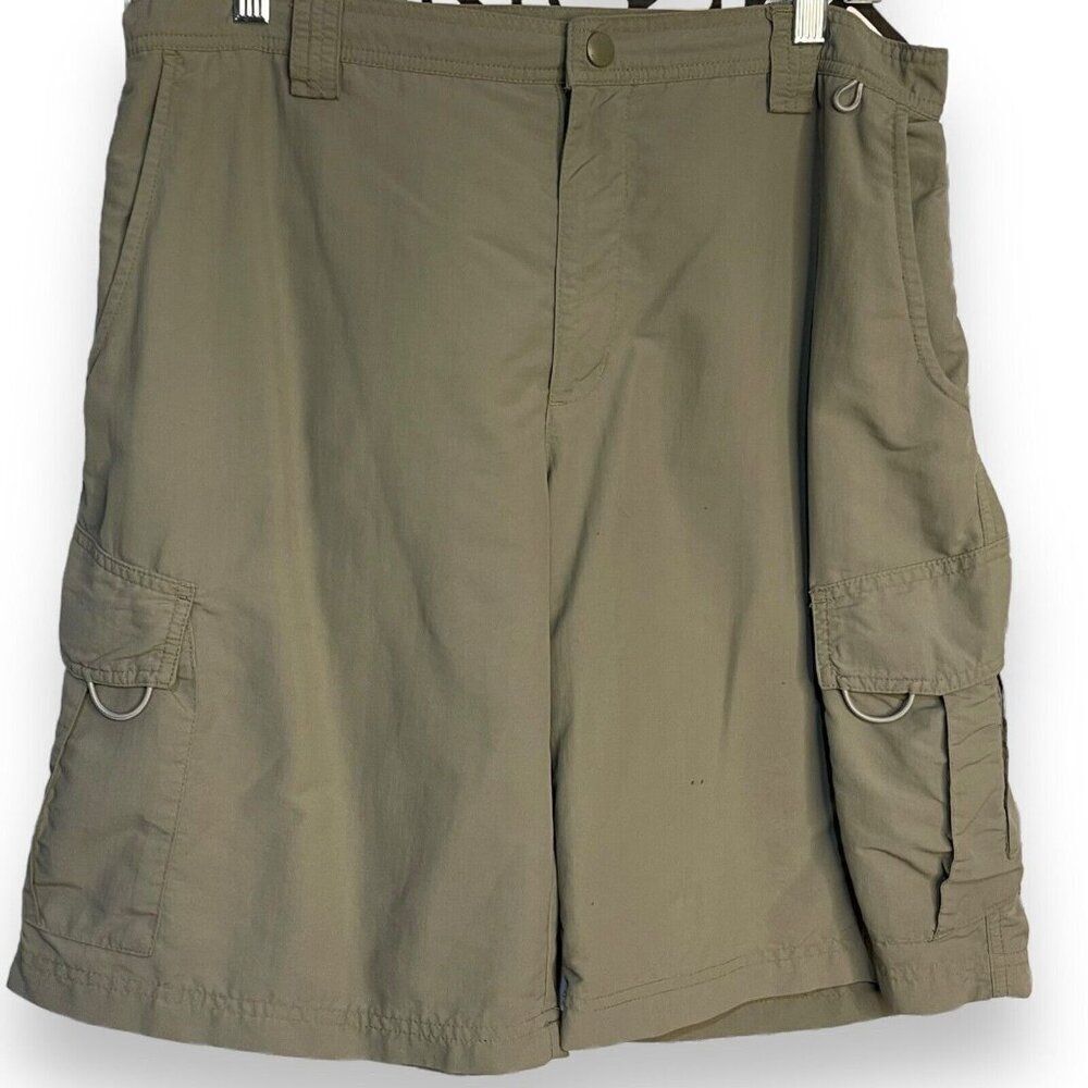 Field & Stream Cargo Shorts Men's Large Gray Pockets Outdoor Hiking Camping Zip